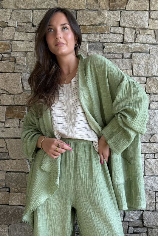 Rustic Nature Bubble Cotton Waterfall Jacket Washed Lawn